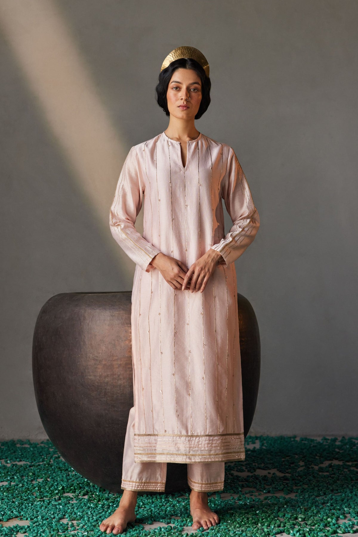 Pink Rose Gold Kurta Set