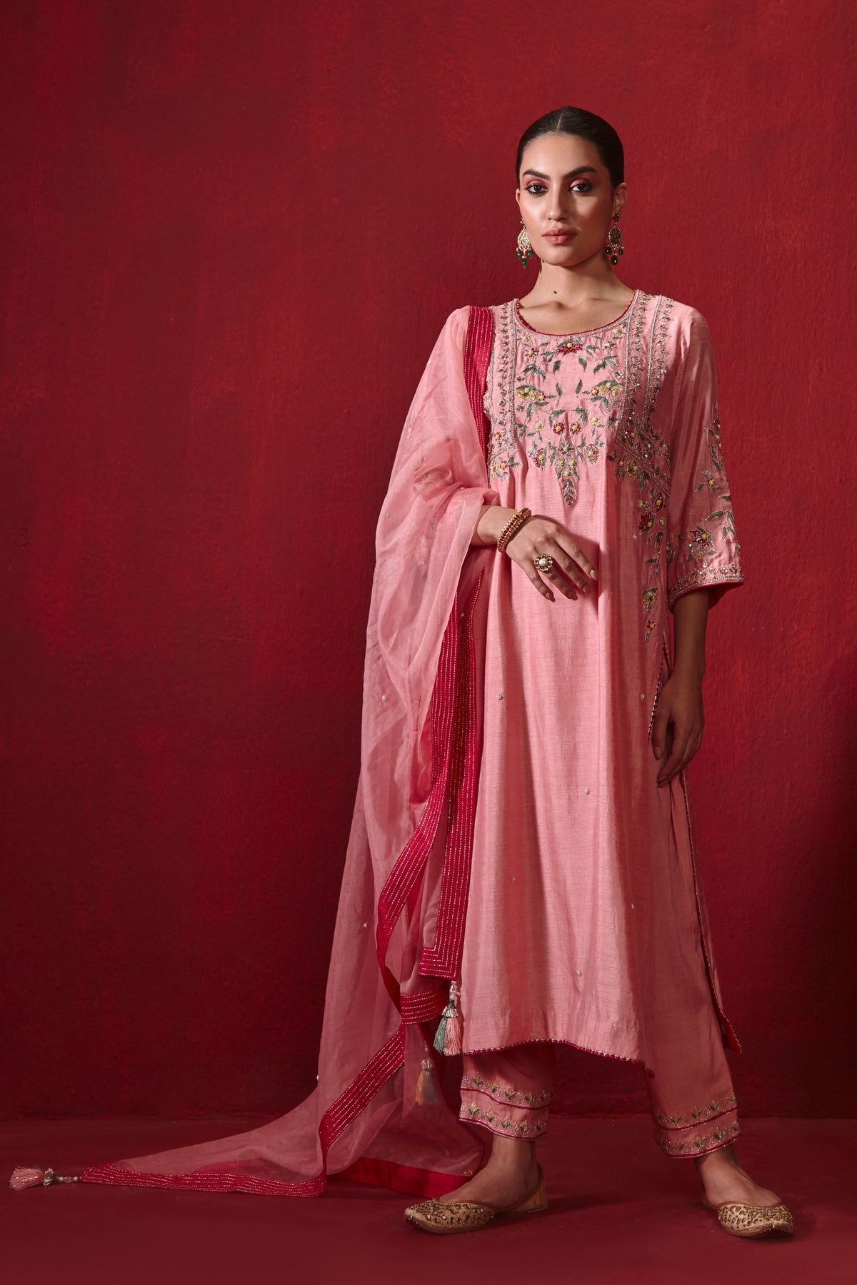 Rose Pink Preeti Kurta Set