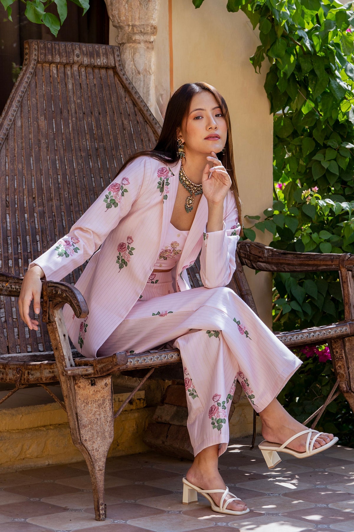 Sweet Pink Striped Pantsuit