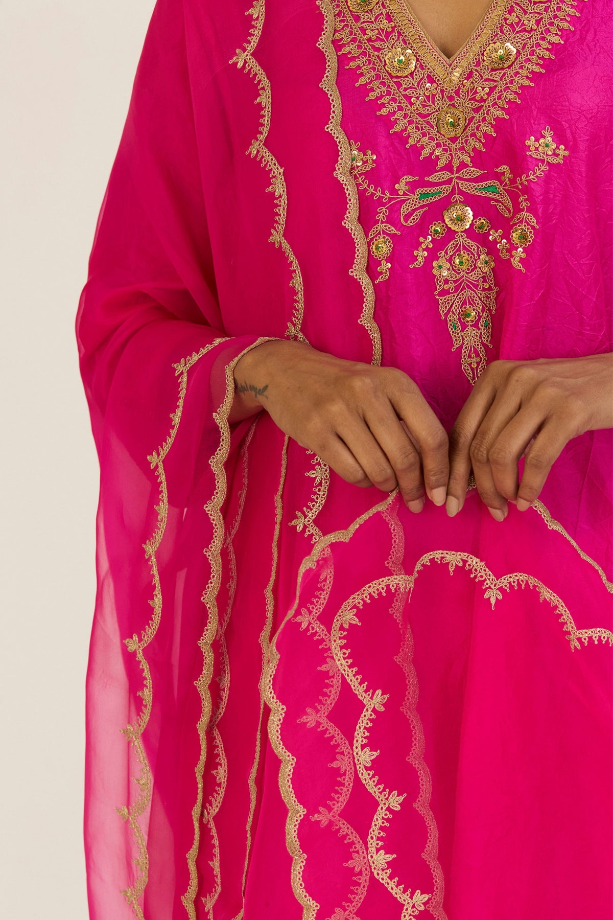 Kaveri Bright Pink Dupatta