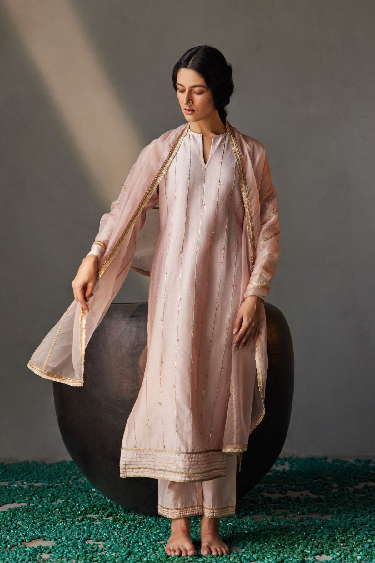 Pink Rose Gold Kurta Set