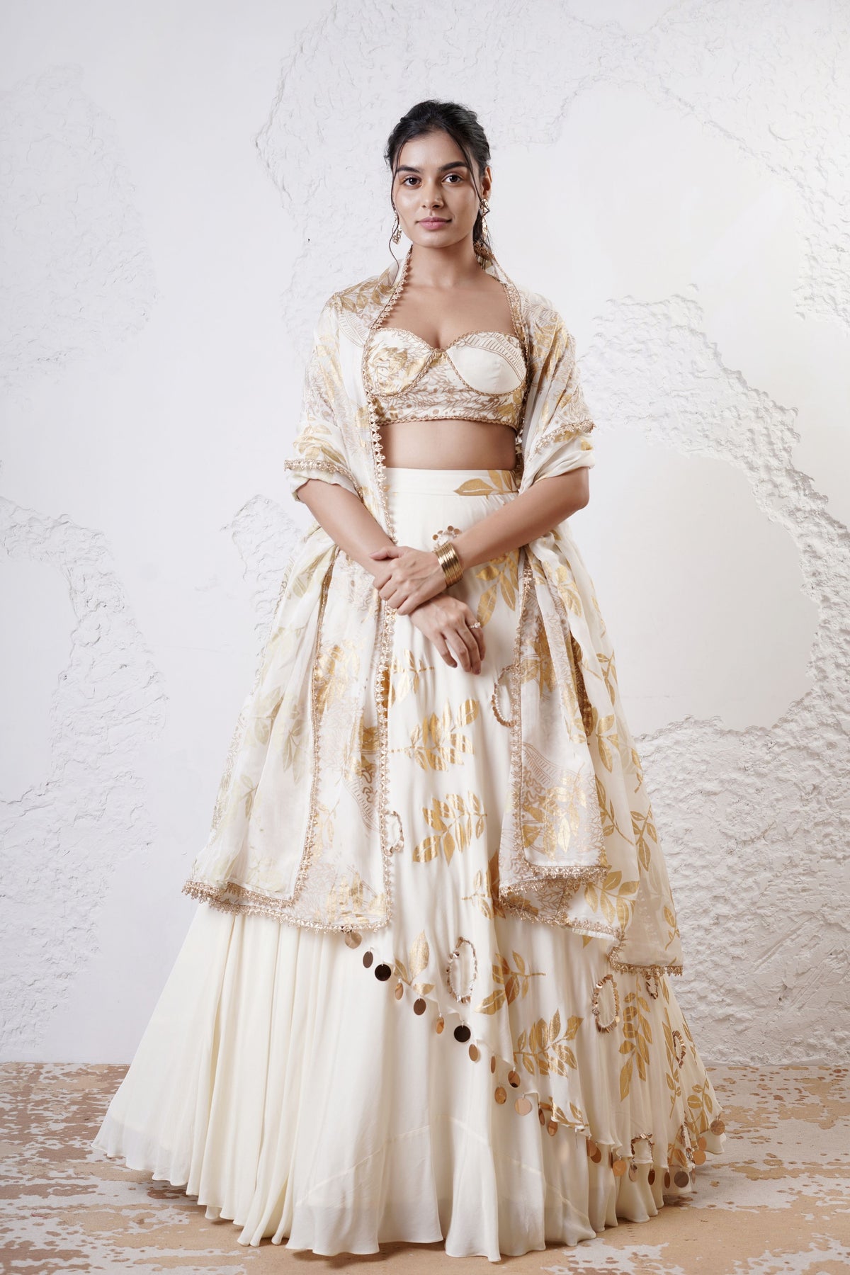 Ivory Leaf Lehenga Set