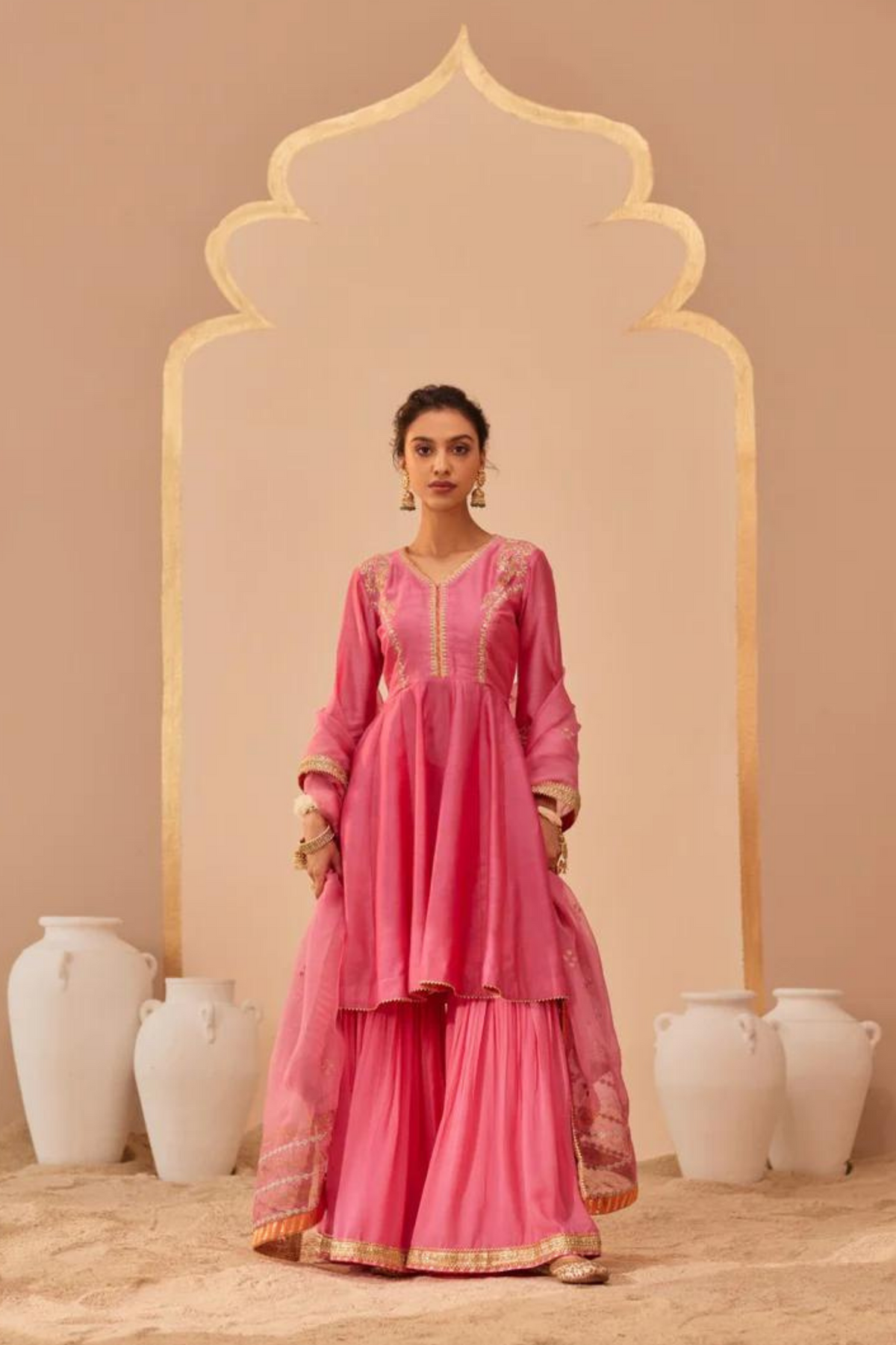 Fatima Pink Sharara Set