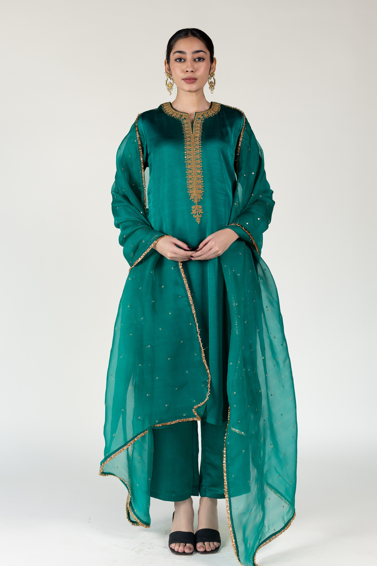 Aqua Green Sitara Odhani