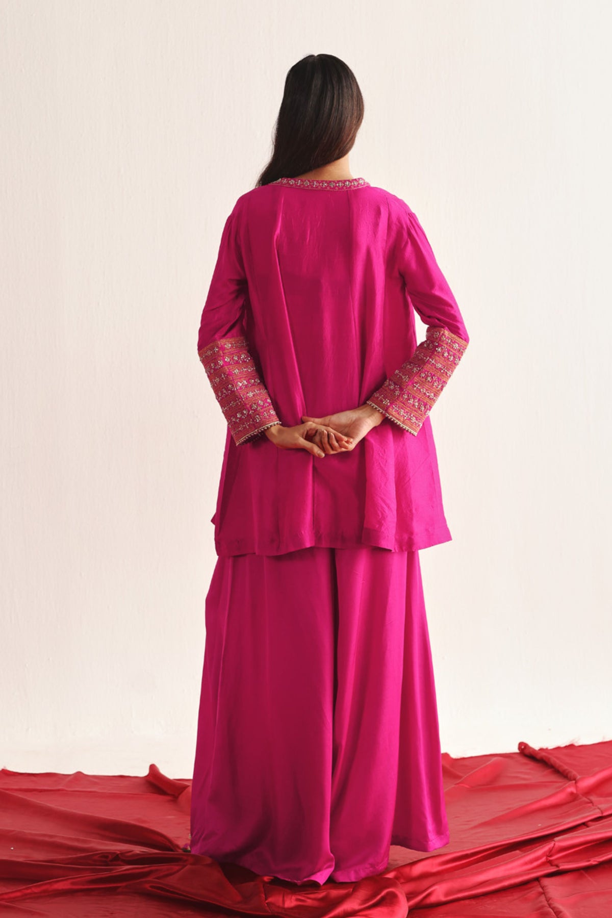 Fuschia Embellished Kurta Set