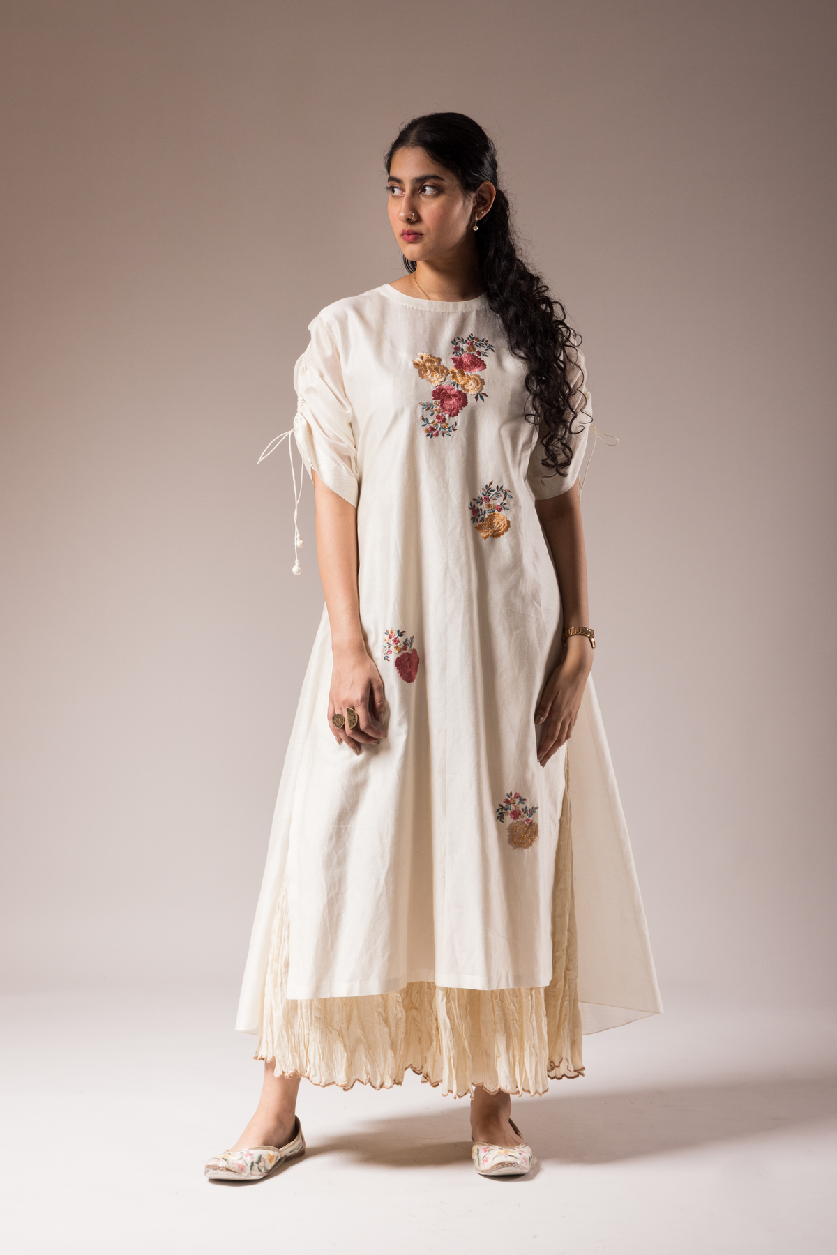 Chanderi Dress With Bhuta Embroidery