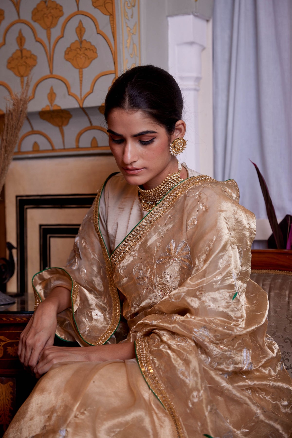 Kaaga Koyal Golden Saree