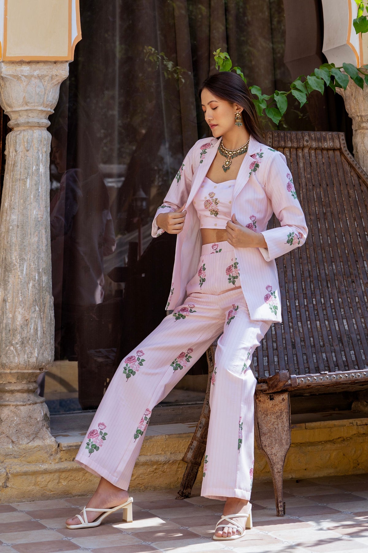 Sweet Pink Striped Pantsuit