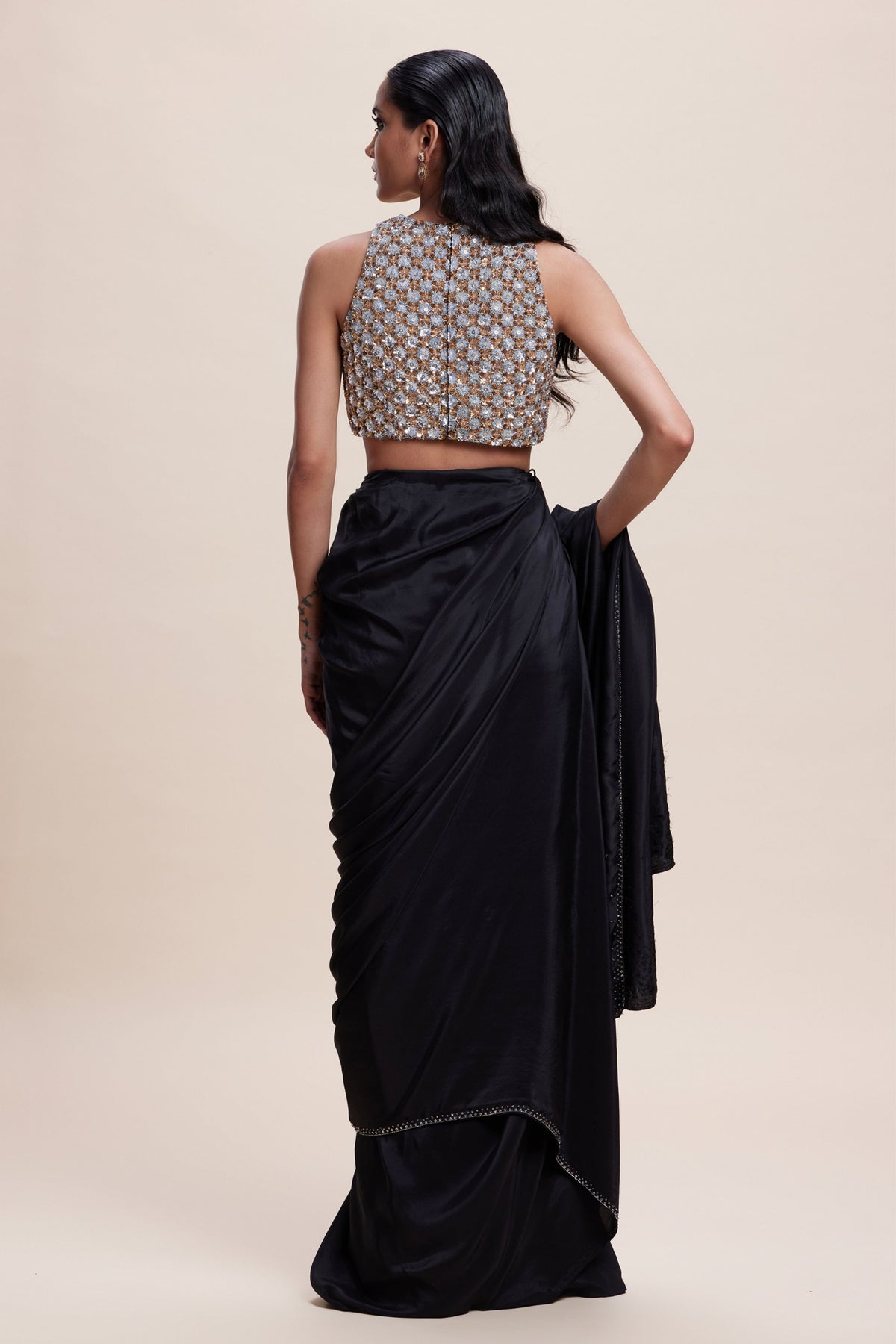 Black Embellished Saree