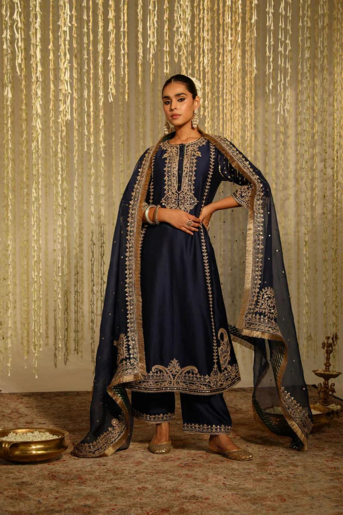 Sabirah Blue Palazzo Set