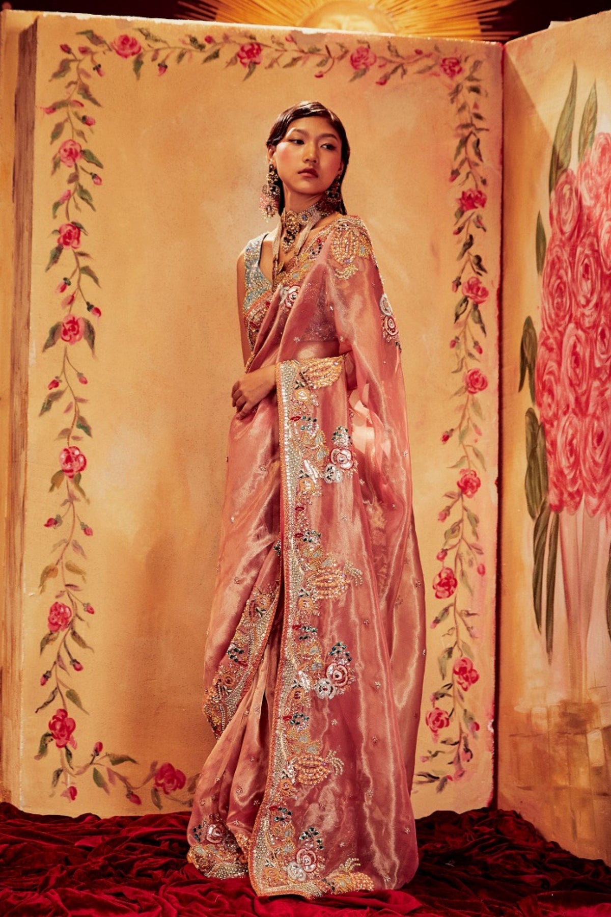 Pink &amp; Blue Sienna Saree