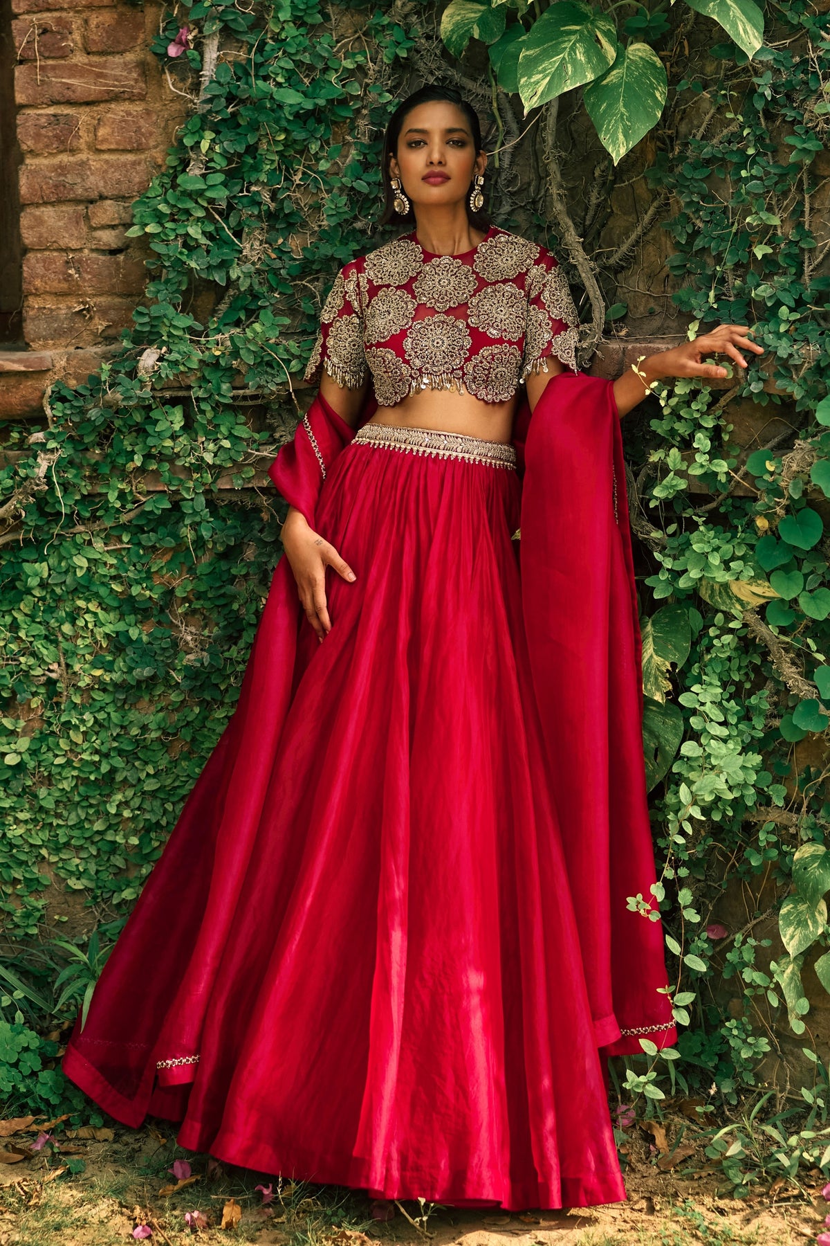 Crimson Red Lehenga Set