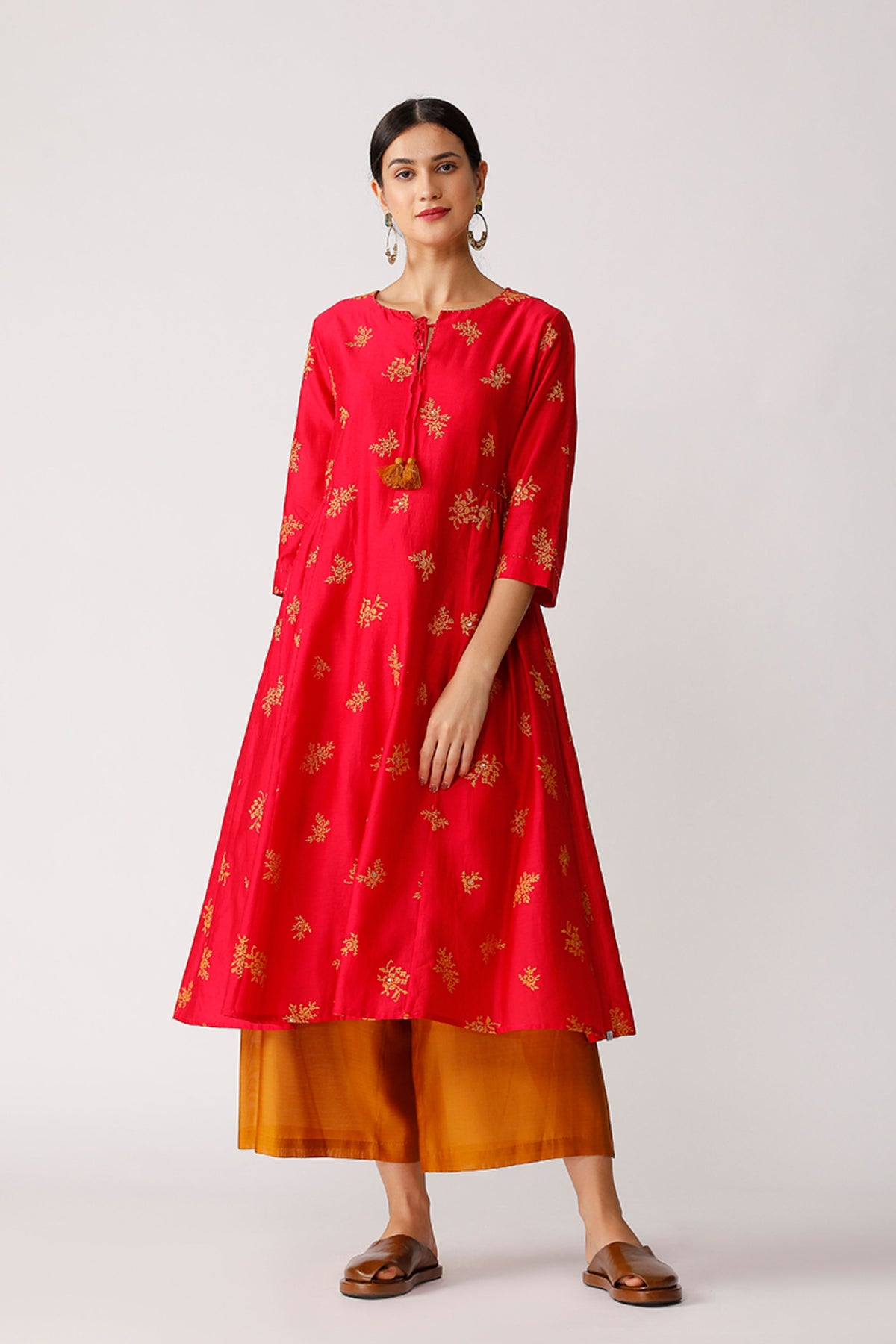 Fuschia Somi Embroidered Tunic Dress