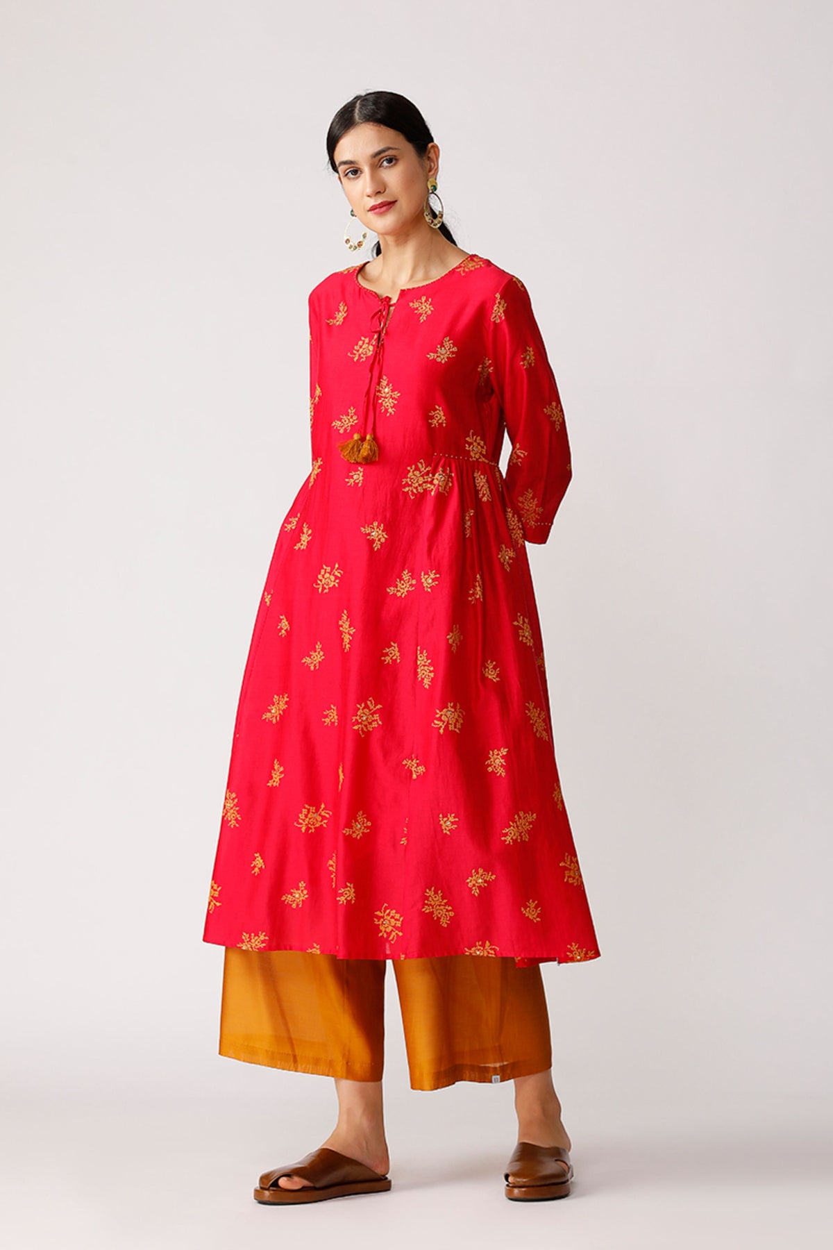 Fuschia Somi Embroidered Tunic Dress