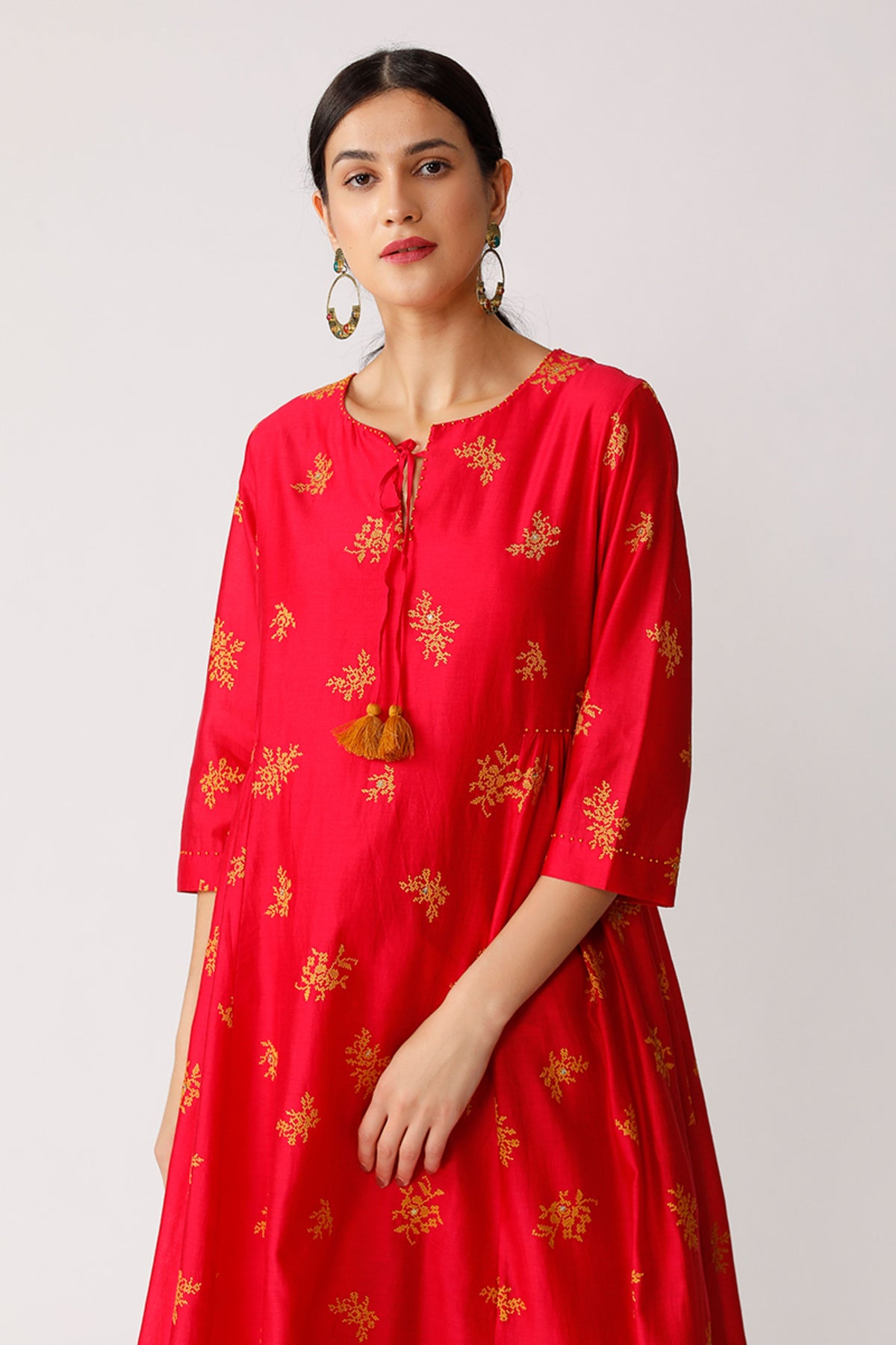 Fuschia Somi Embroidered Tunic Dress