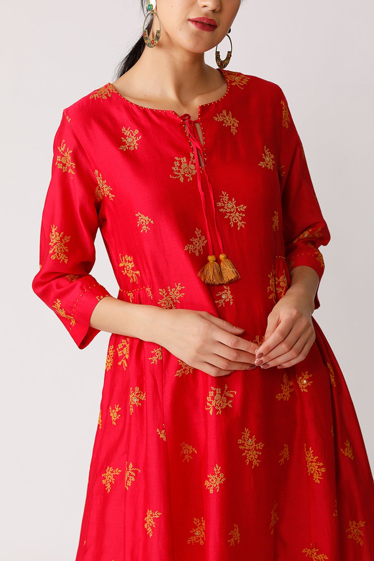 Fuschia Somi Embroidered Tunic Dress