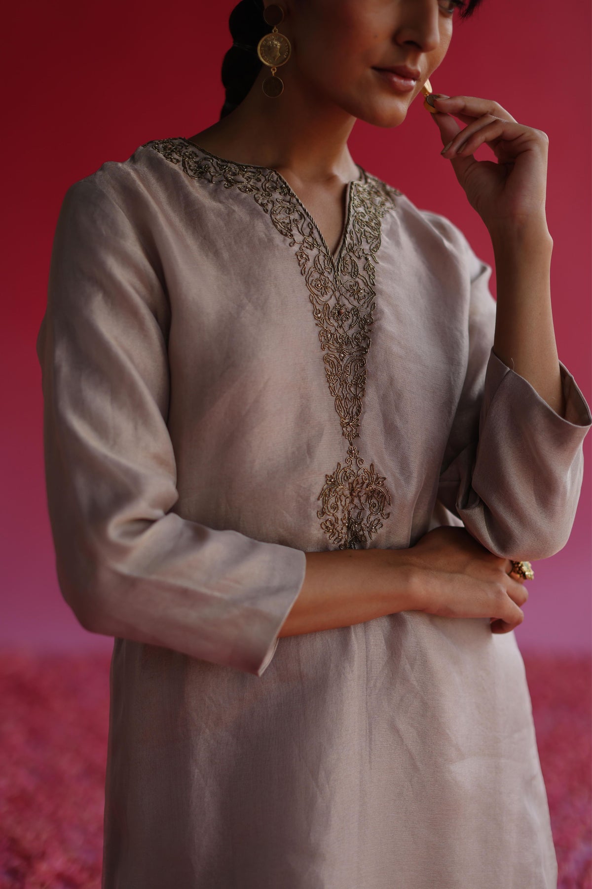 Kaljo Grey Kurta