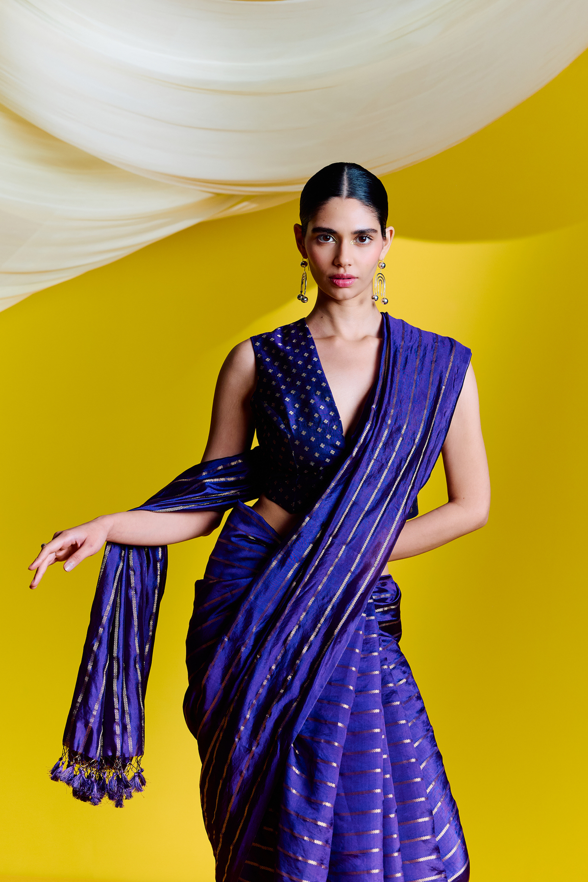 Purple Silk Handwoven Saree