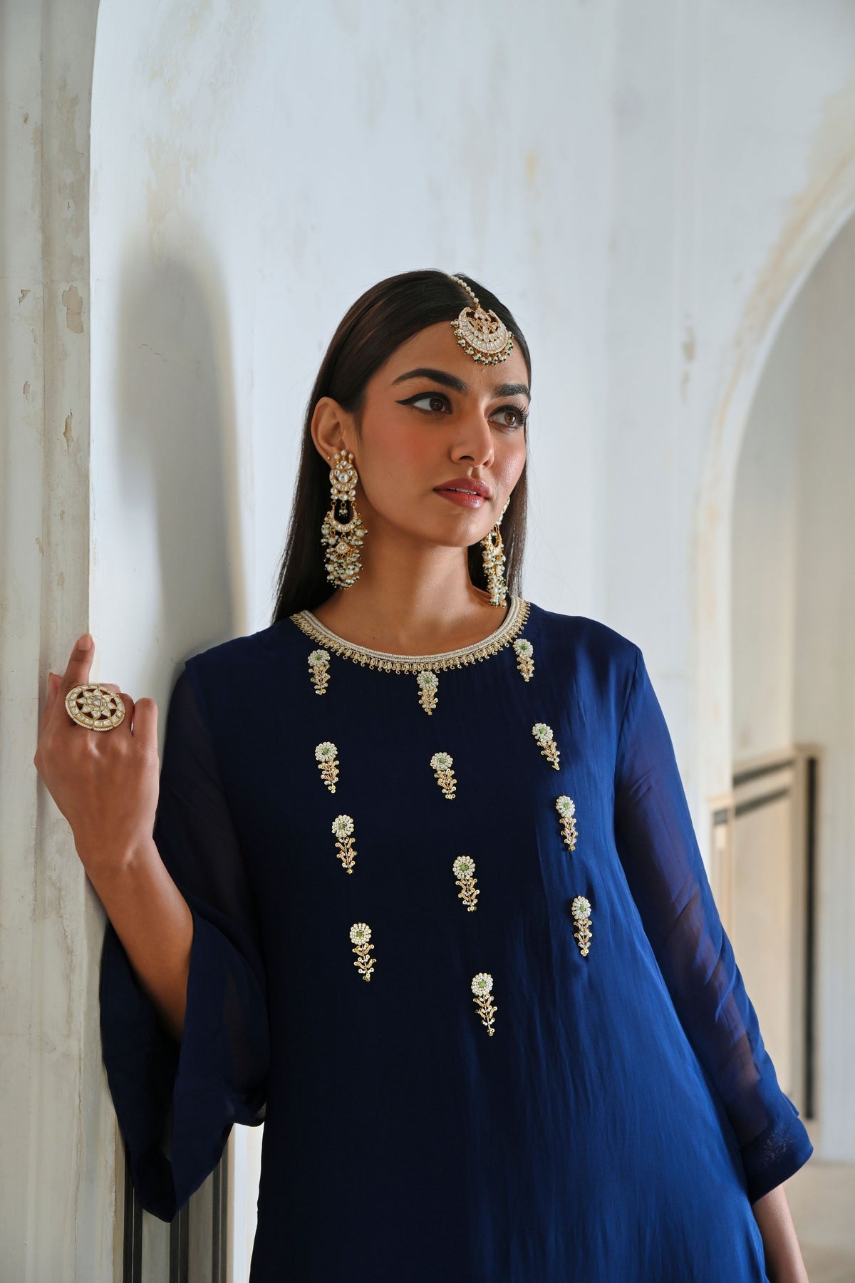 Royal Blue Embroidered Kurta