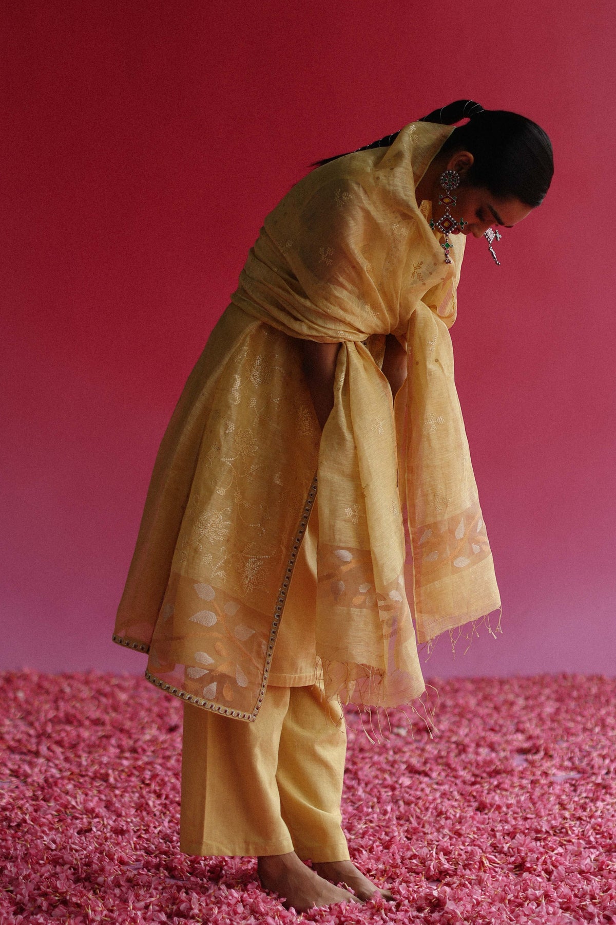 Pushti Yellow Dupatta