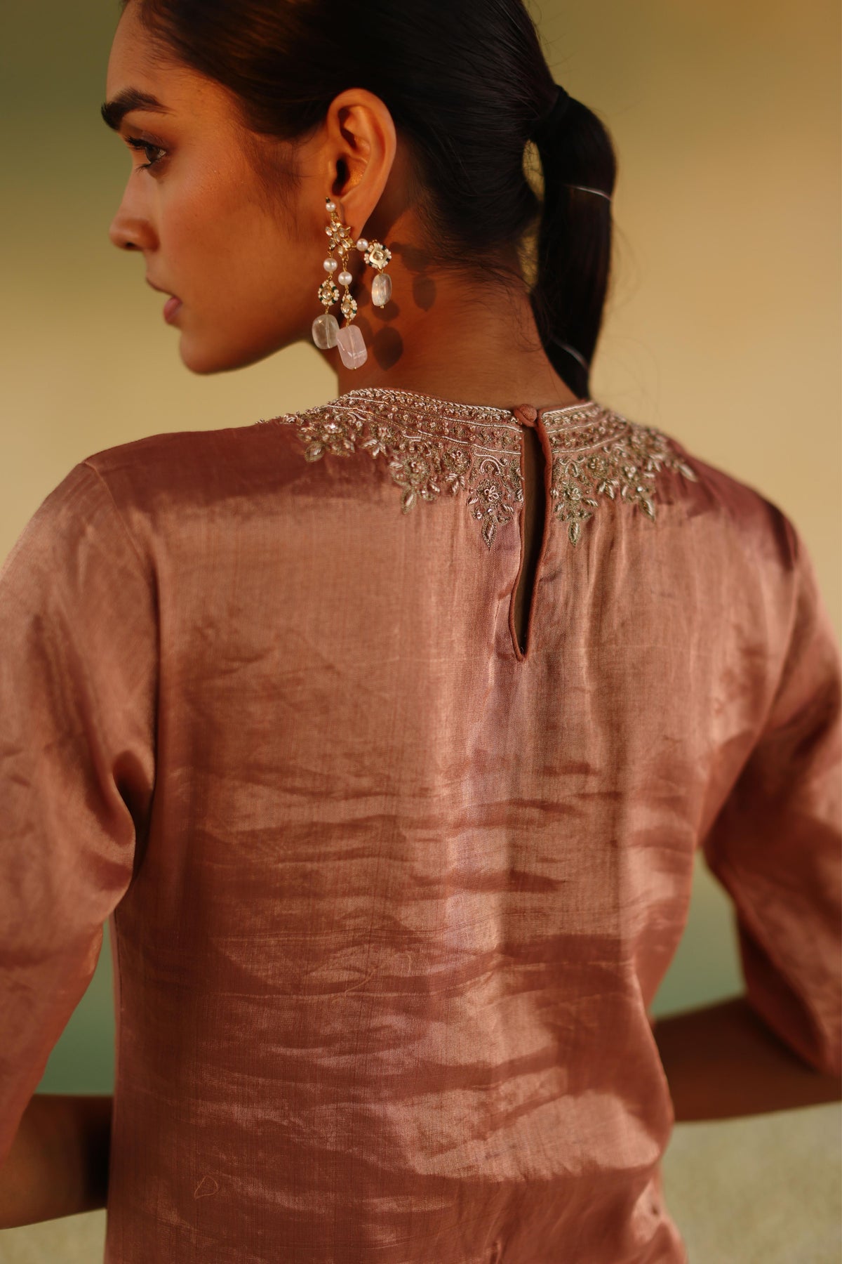 Manjari Rose Gold Kurta Set