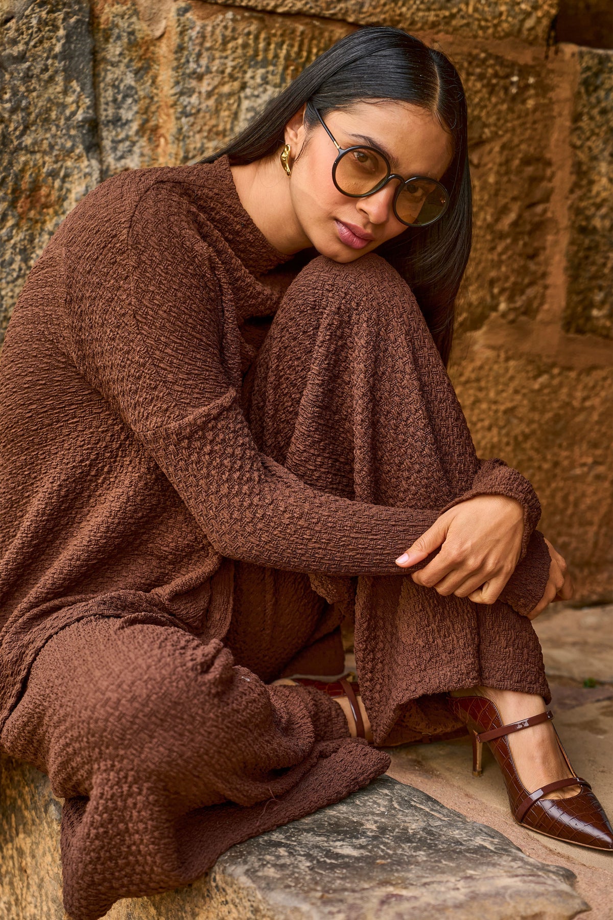 Brown Knit Pant