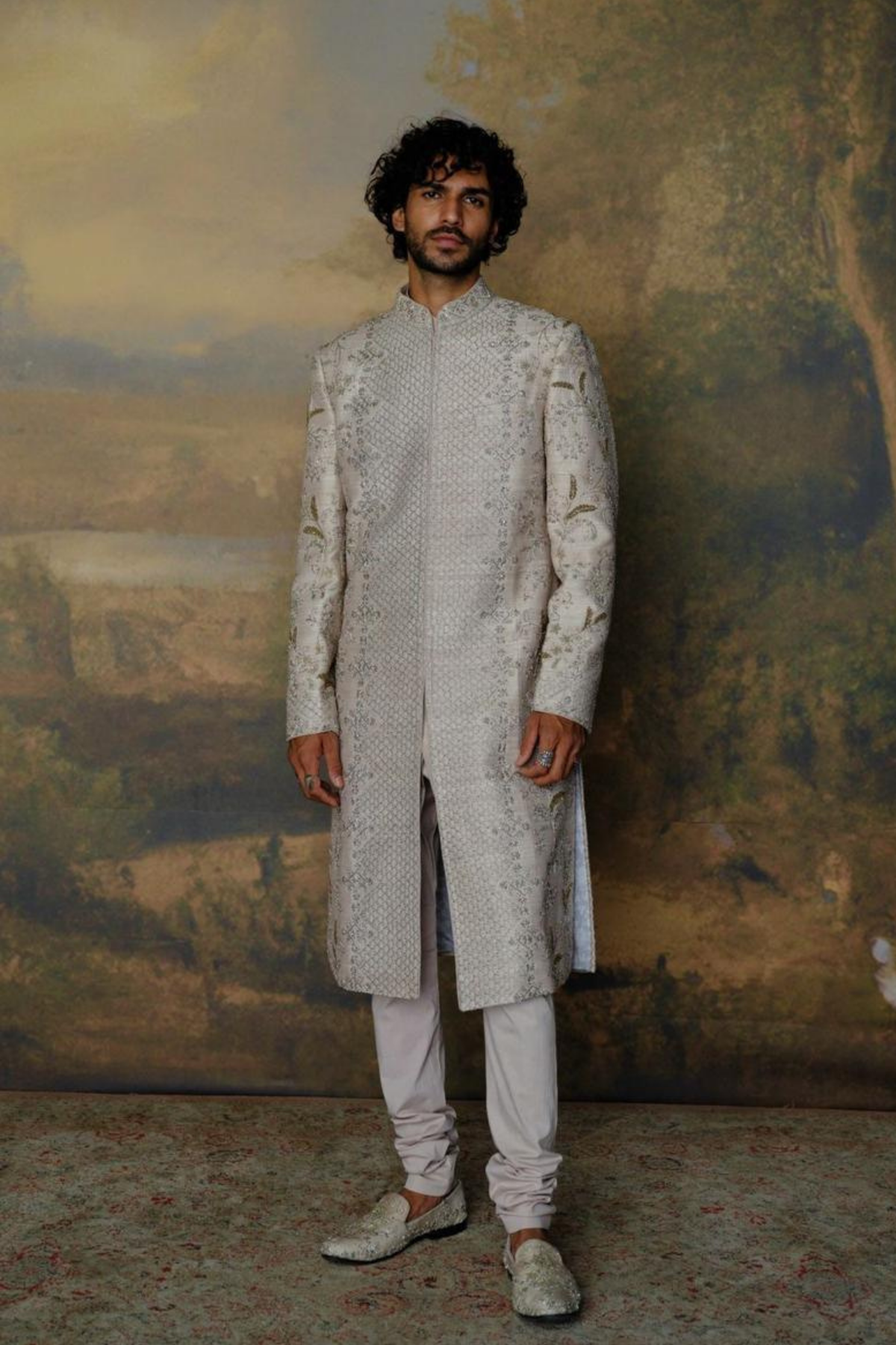 Beige Sherwani Set