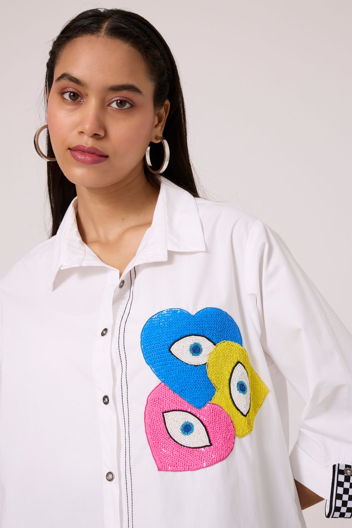 Doris Applique Bright White Shirt