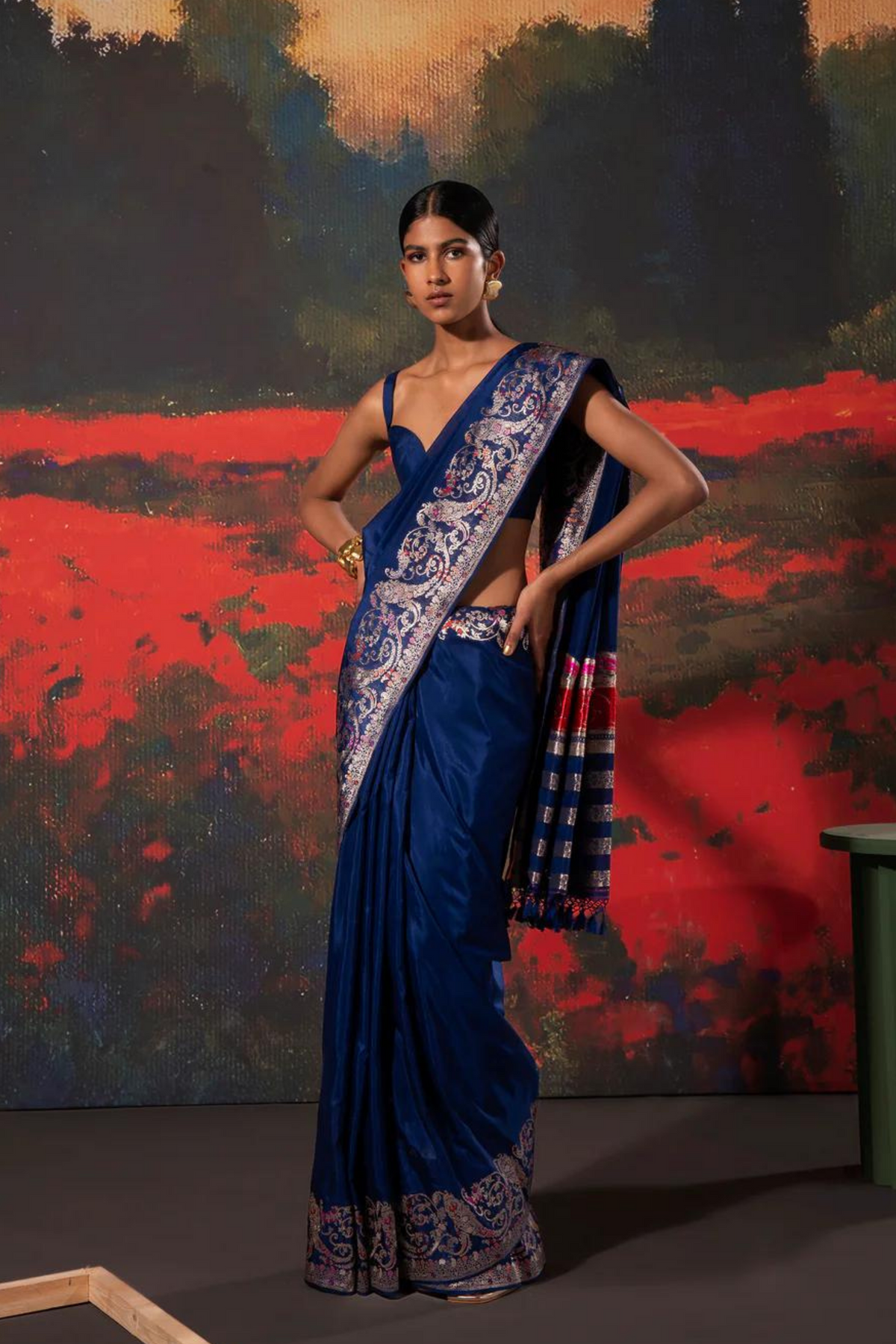 Handwoven Blue Silk Saree