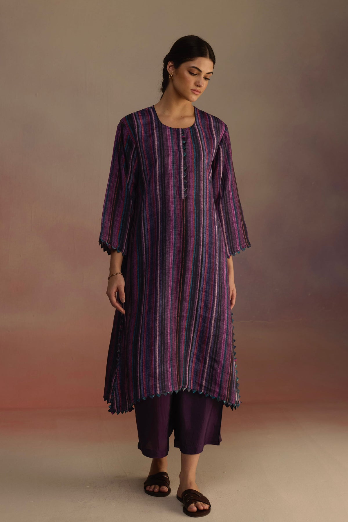 Awning Long Purple Kurta