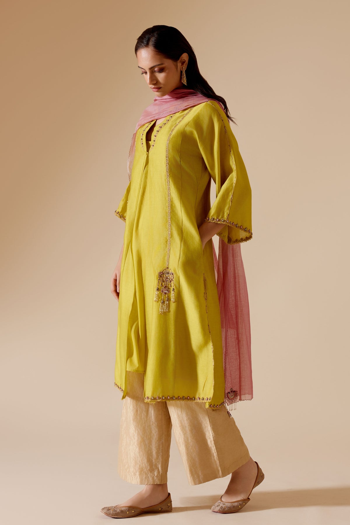 Ambreen Yellow Kurta Set