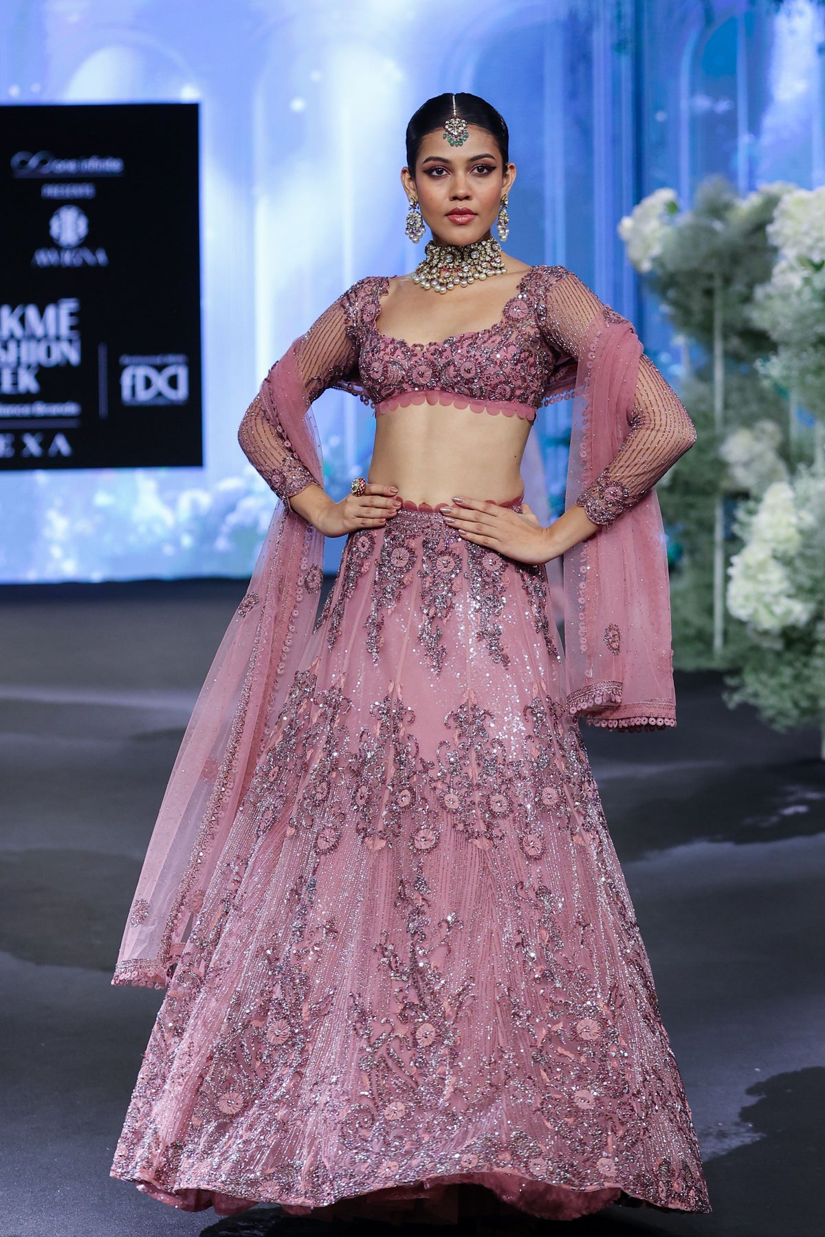 Dusty Onion Pink Lehenga Set