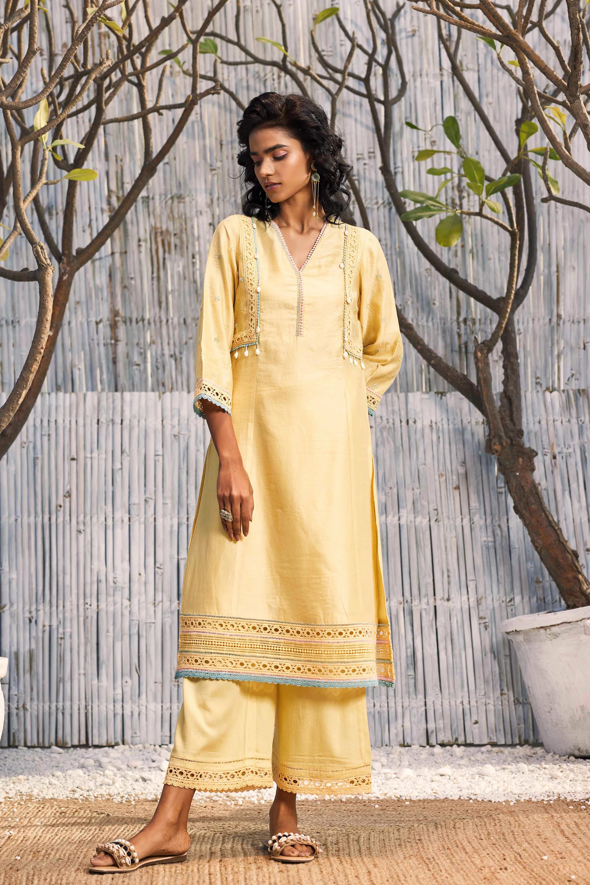 Sunshine Yellow A-line Kurta Set