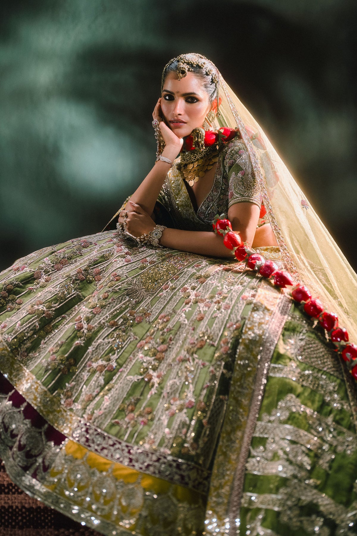 Aam Panna Silk Lehenga Set