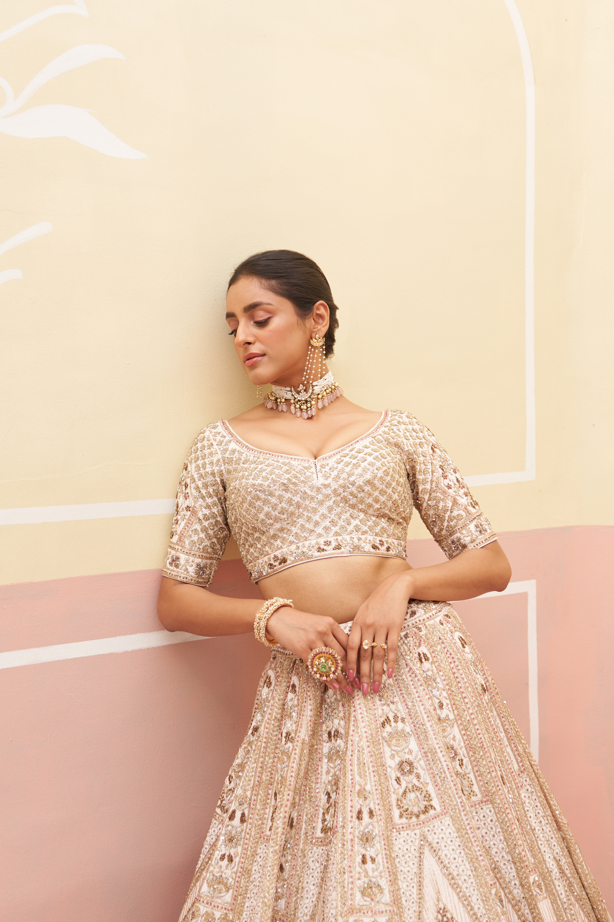 Blush Pink Raw Silk Lehenga Set