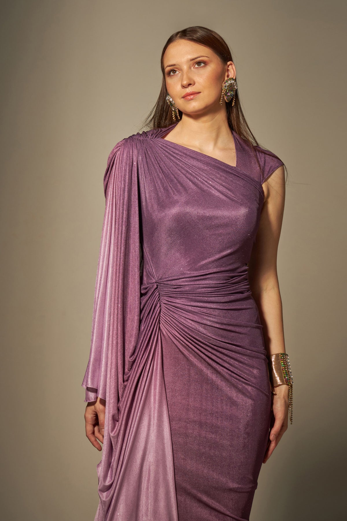 Purple Draped Gown