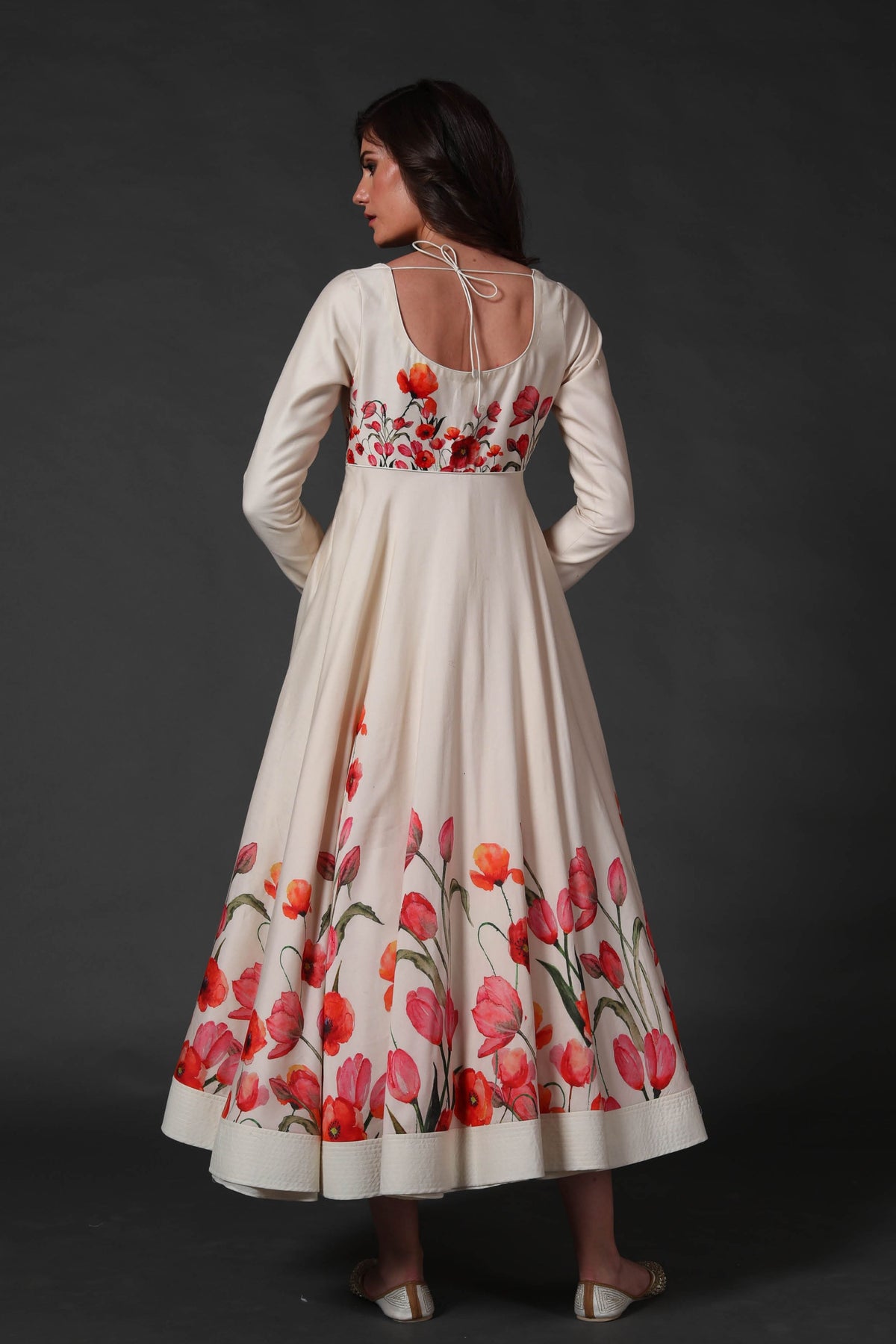 Ivory Printed Anarkali Set