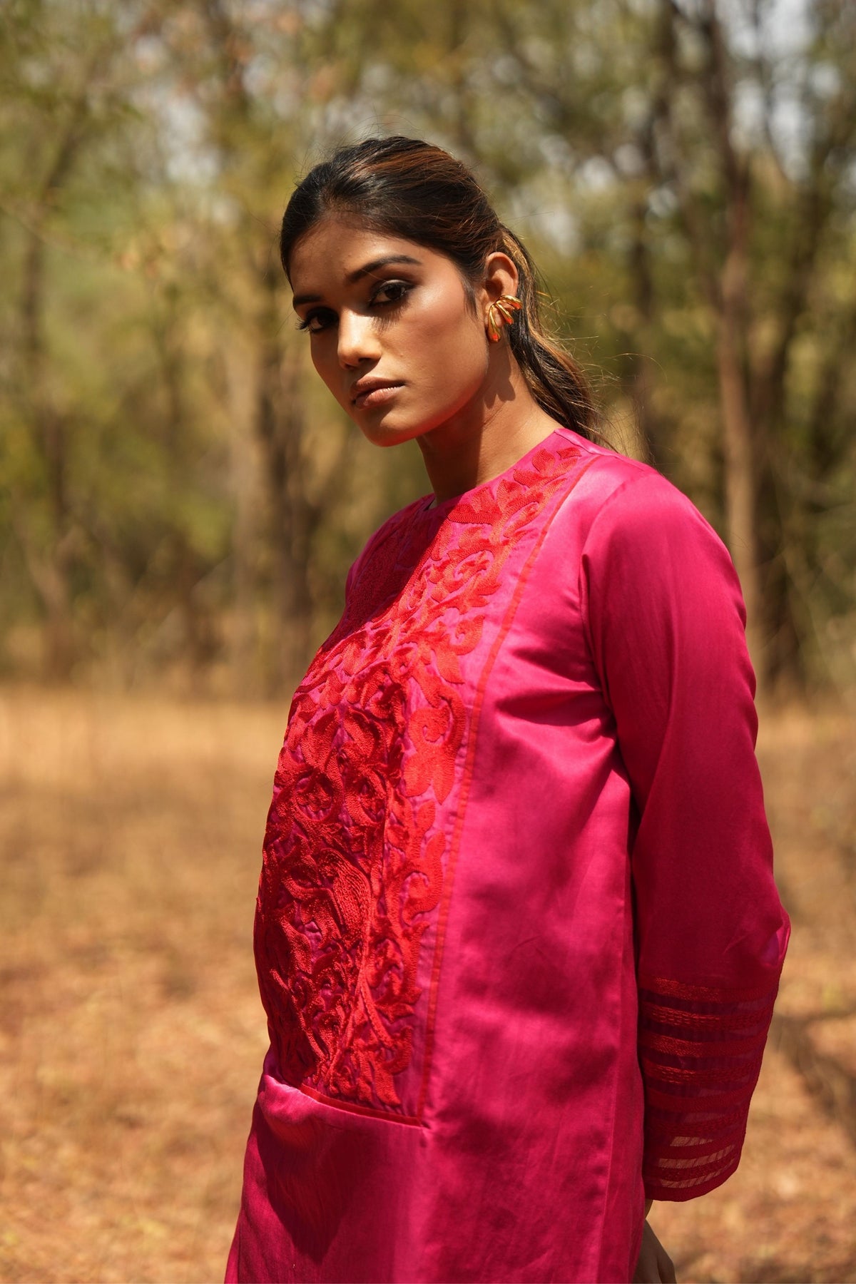 Pink Embroidered Dress