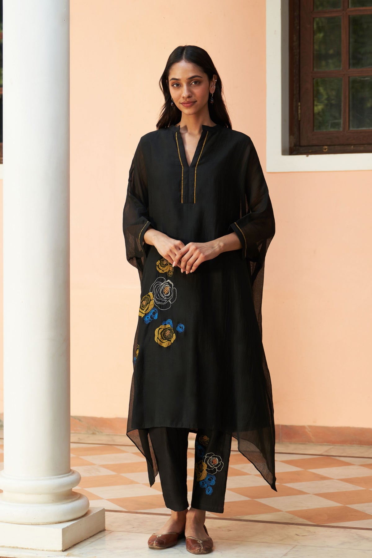 Coral Applique Kurta