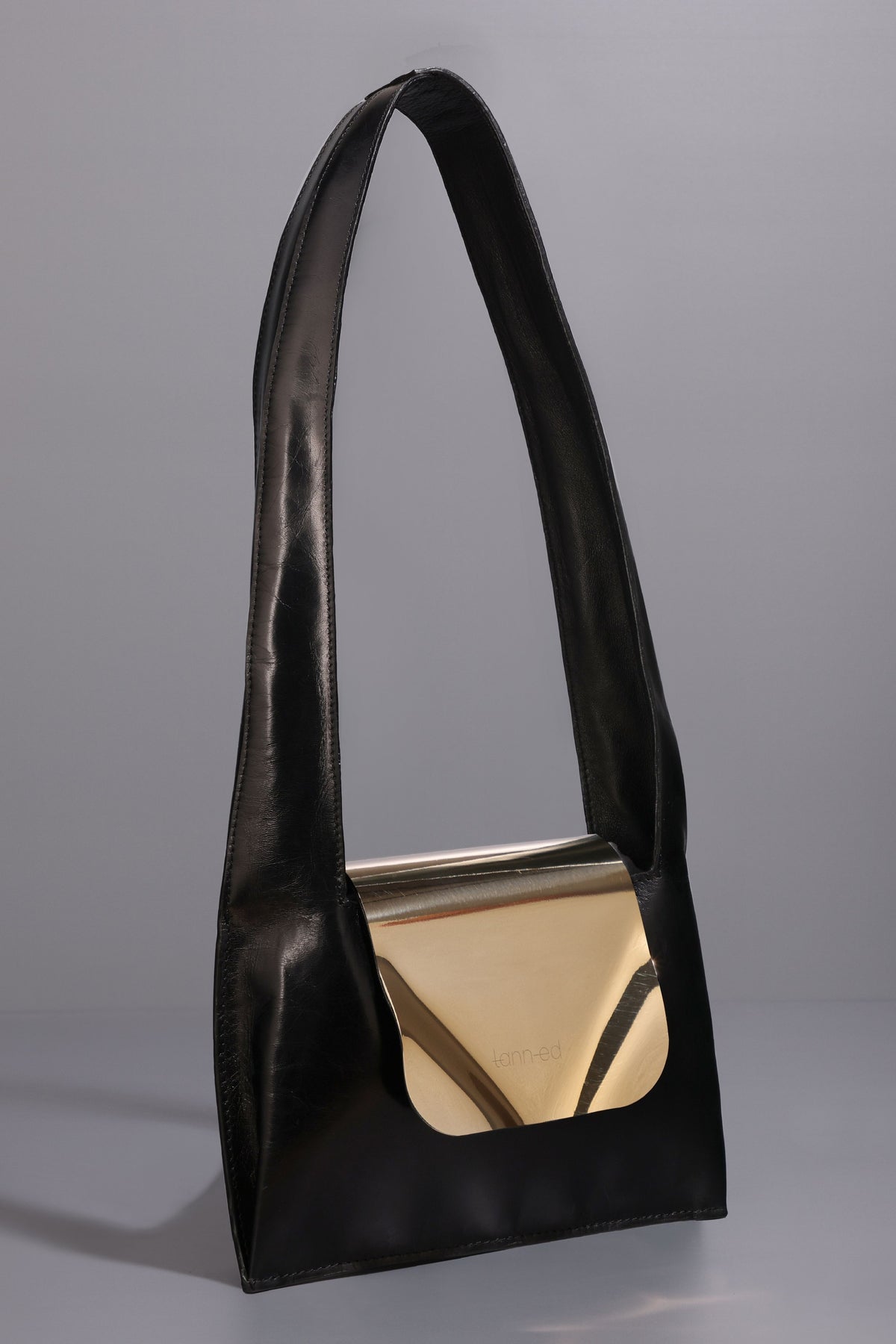 Black Metal Flap Bag