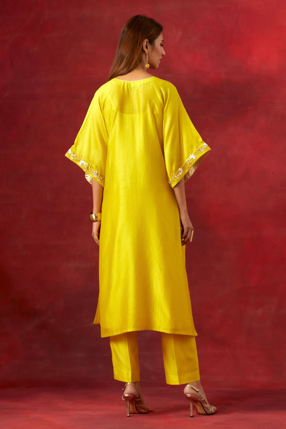 Yellow Embroidered Yoke Kurta Set