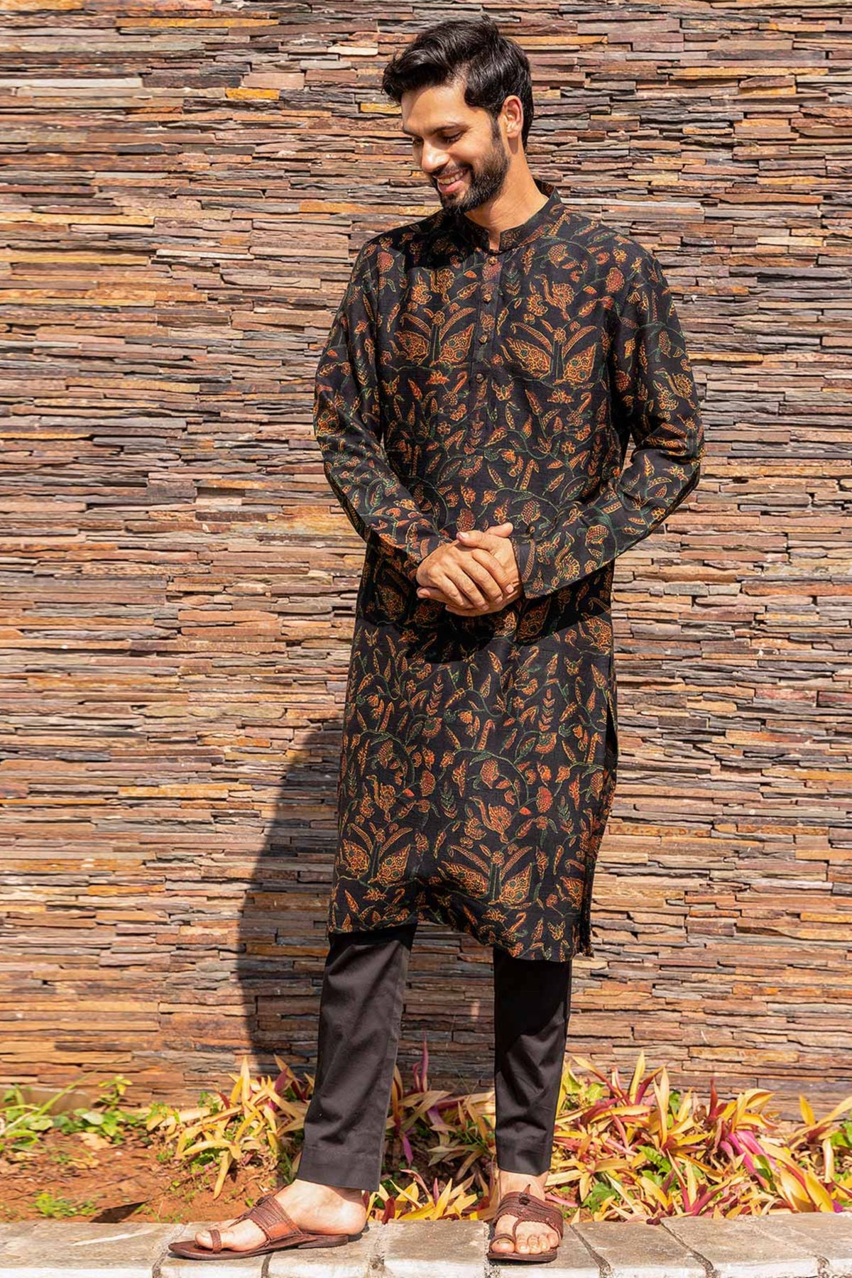 Black Printed Kurta Set