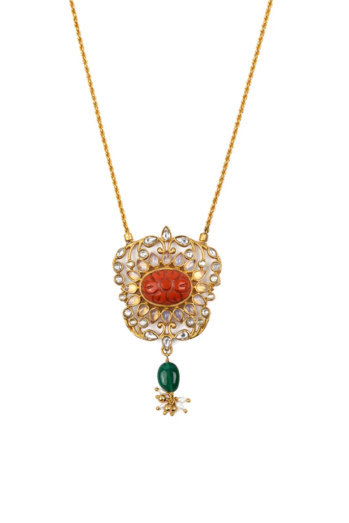 Gulmohar Mini Floralia Necklace Orange