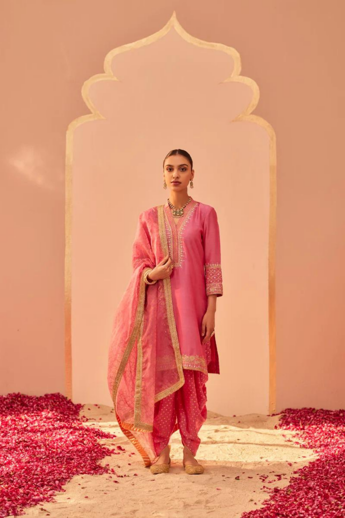 Faheeda Pink Kurta Set