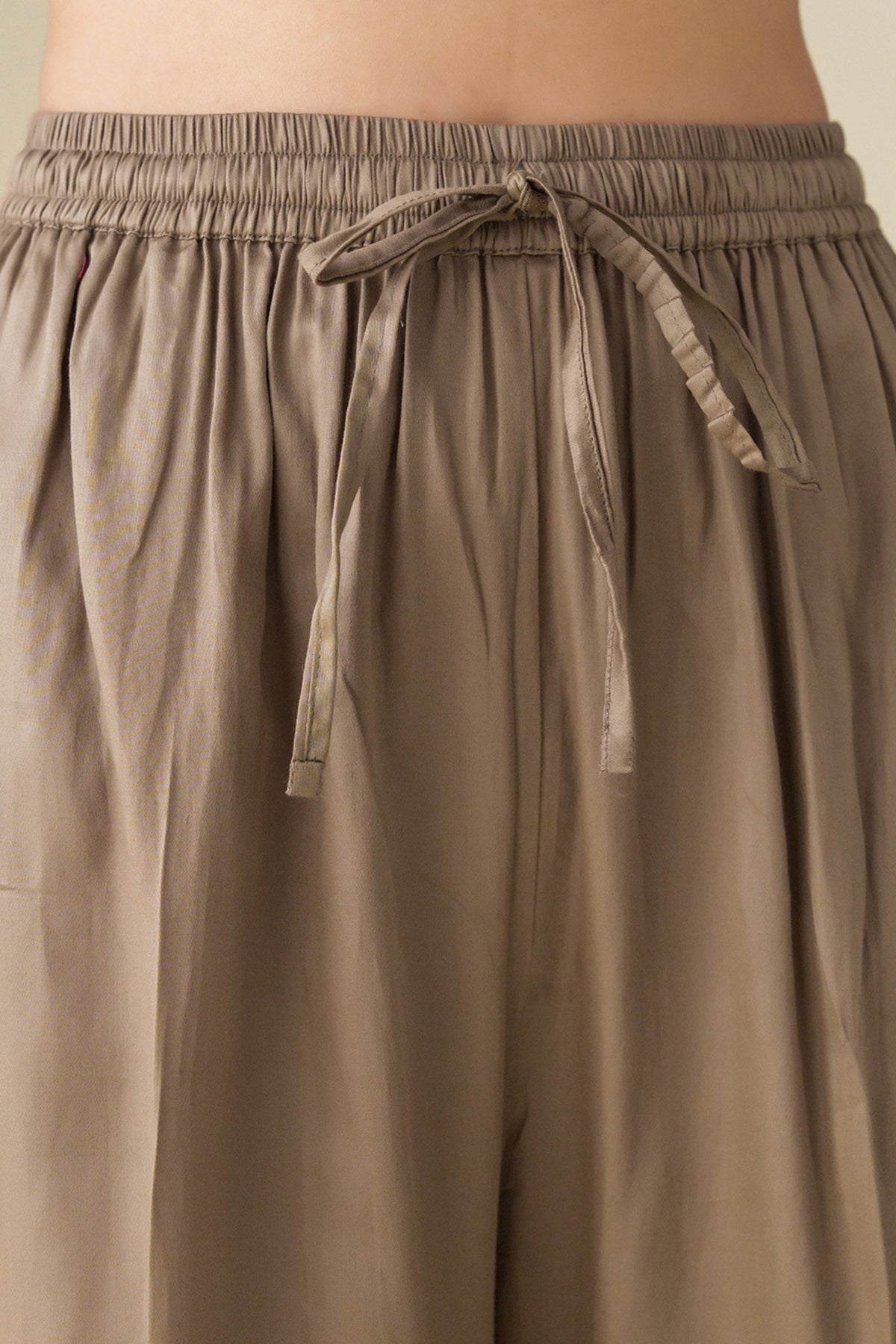 Brown Cotton Silk Pant