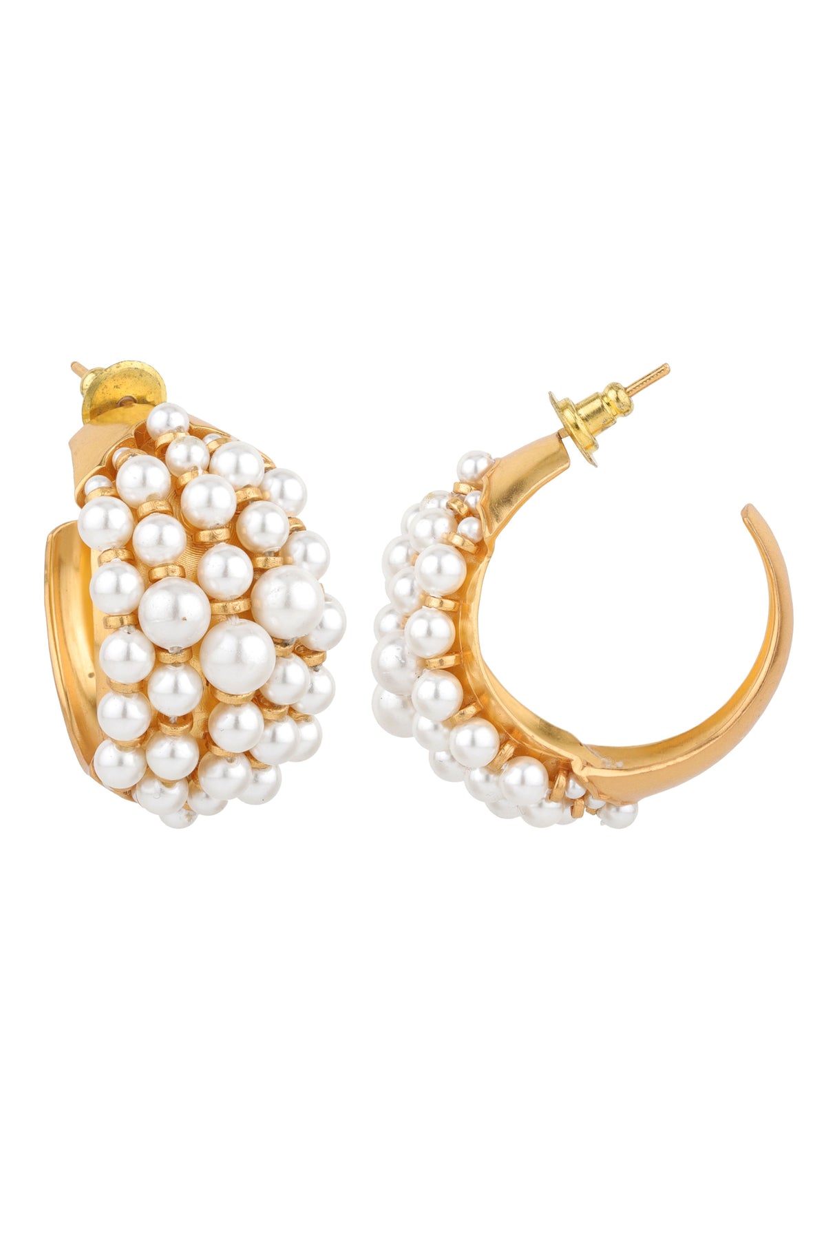 White Cluster Hoops Earring