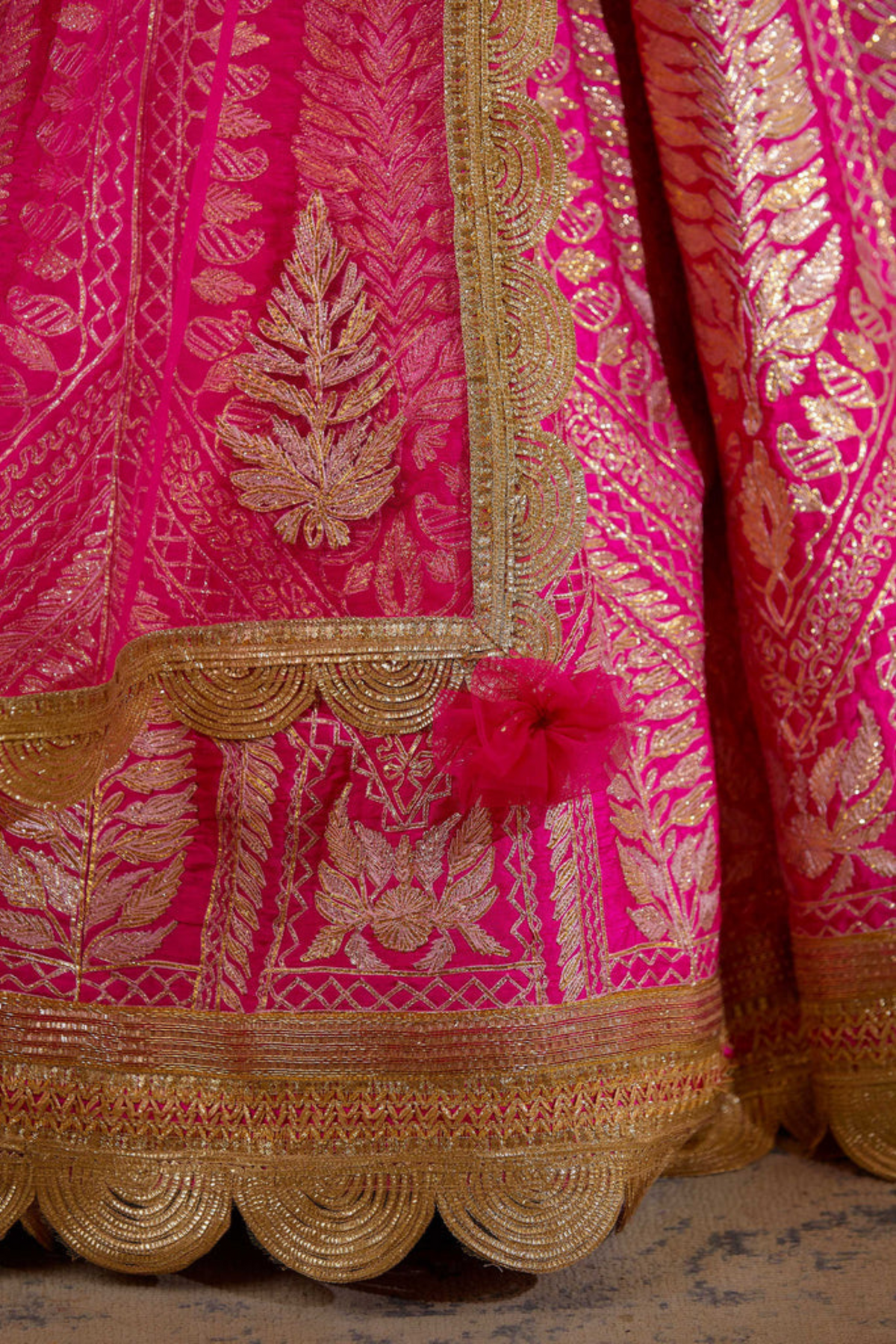 Pink gota embroidered lehenga set