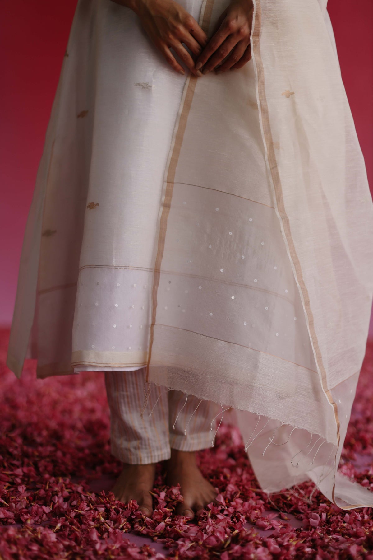 Mogra Off White Dupatta