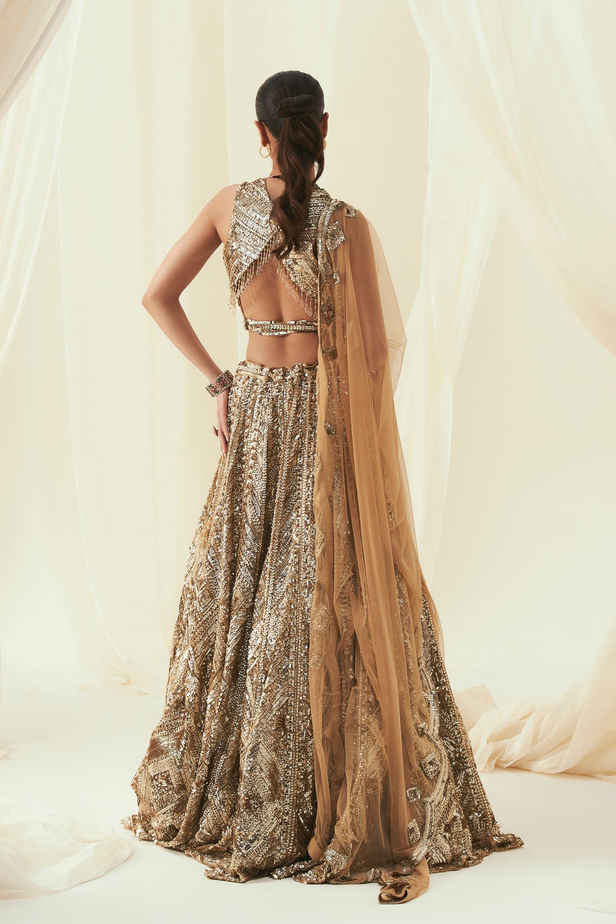 Golden Amira Lehenga Set