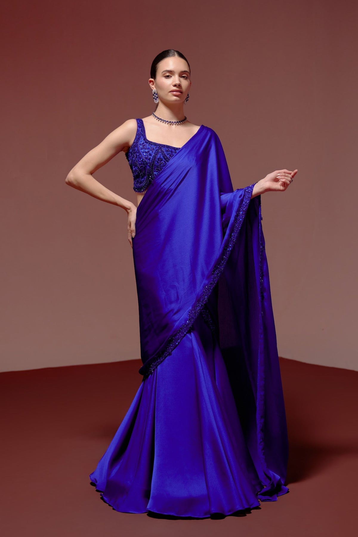 Electric Blue Drape Saree